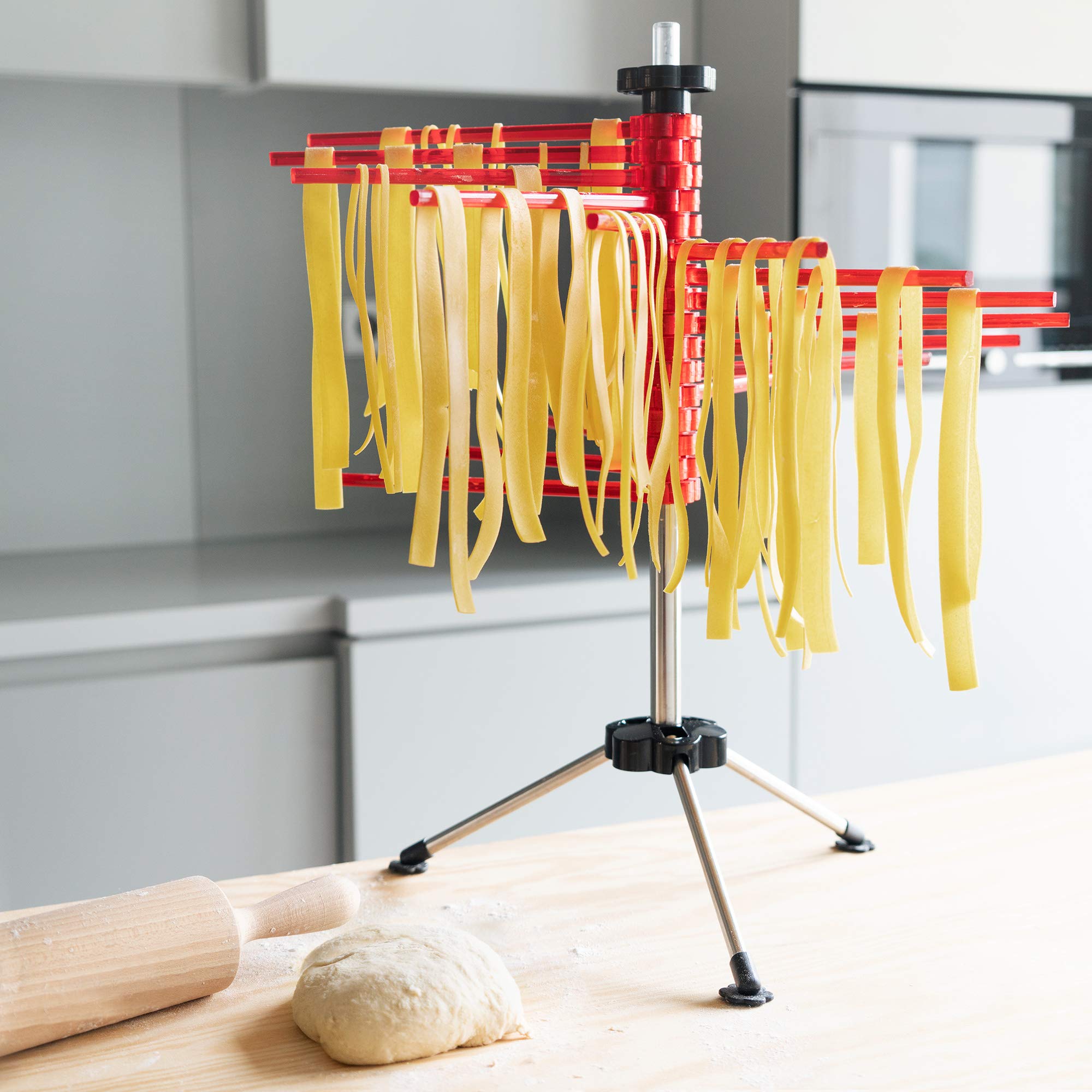 navaris-kitchen-nudeltrockner-zusammenklappbar-rot-2-kg image 2