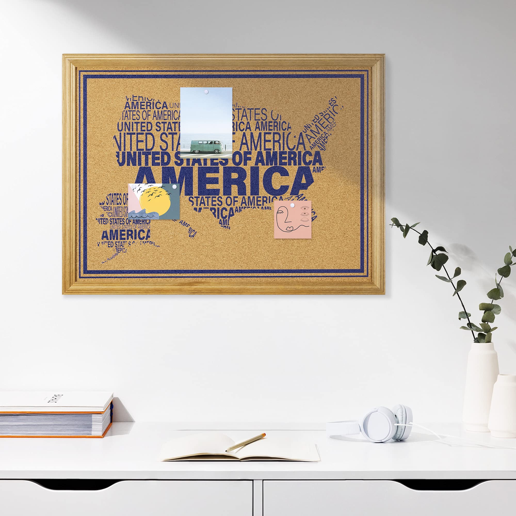 navaris-usa-karte-kork-pinwand-60x45-cm-quer-mit-holzrahmen image 2