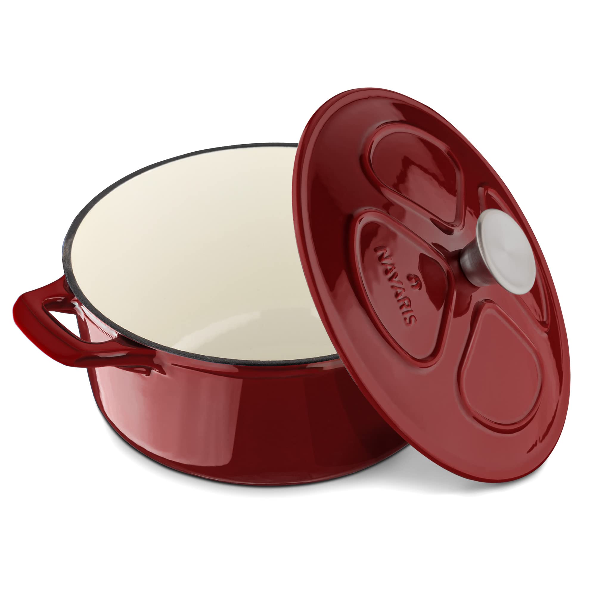 navaris-kitchen-gusseisen-br-ter-3-5l-24cm-topf-dunkelrot image 7