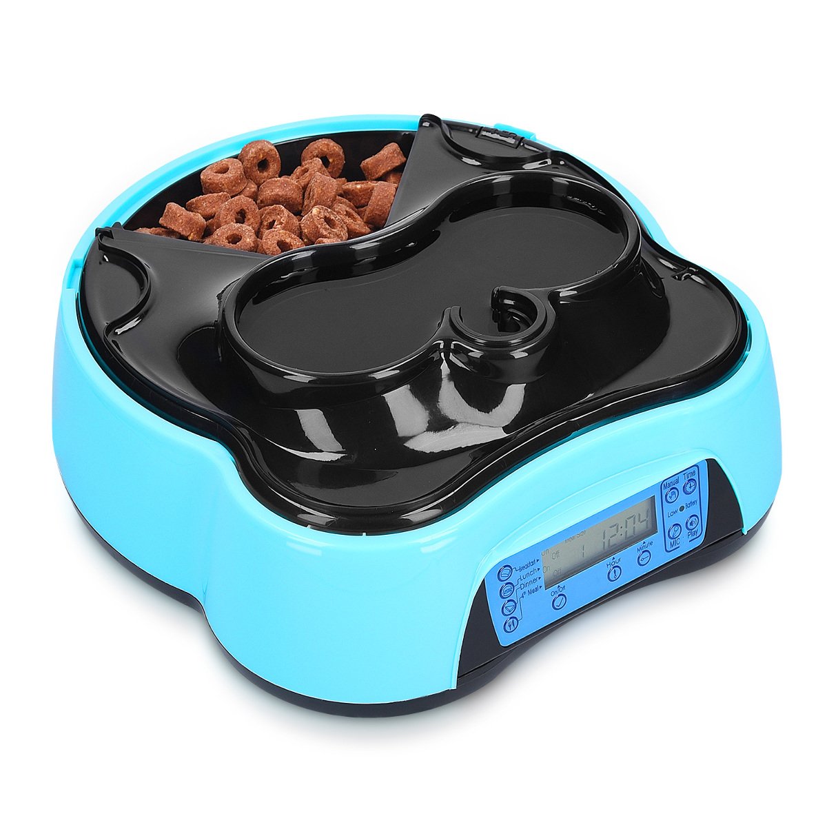 navaris-animals-futterautomat-mit-trinkstation-futterspender-blau-4-f-cher image 1