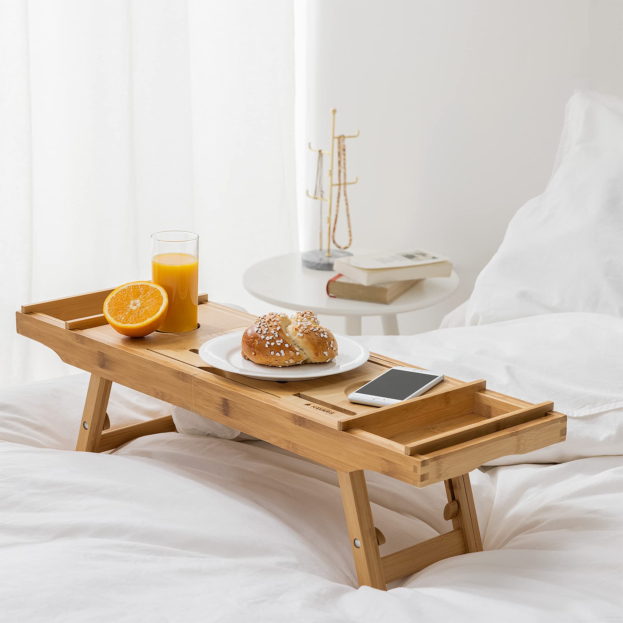 navaris-beauty-badewannenablage-bambus-braun-ausziehbar image 3
