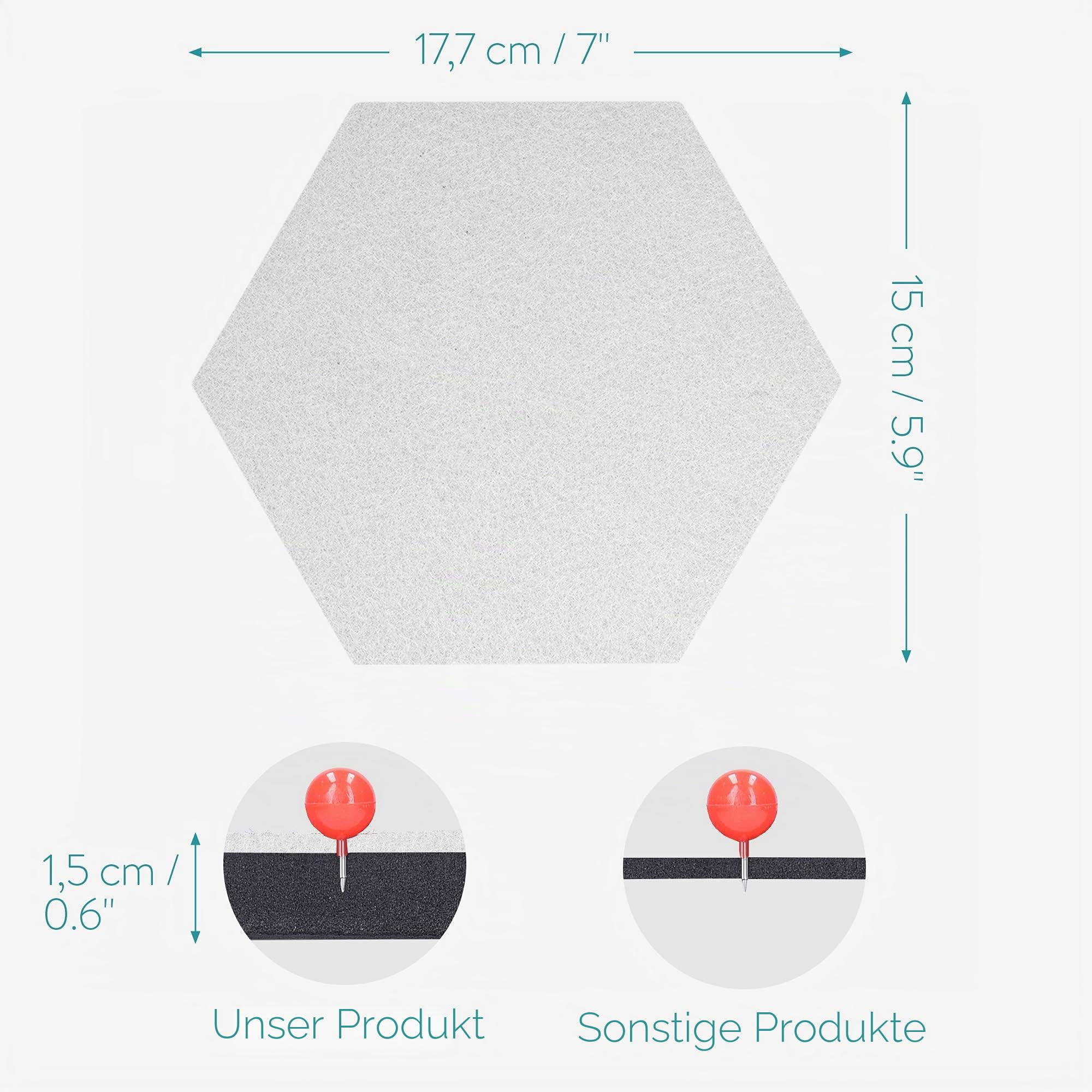 navaris-filz-memoboards-6er-set-wei-sechseckig-mit-pins image 5