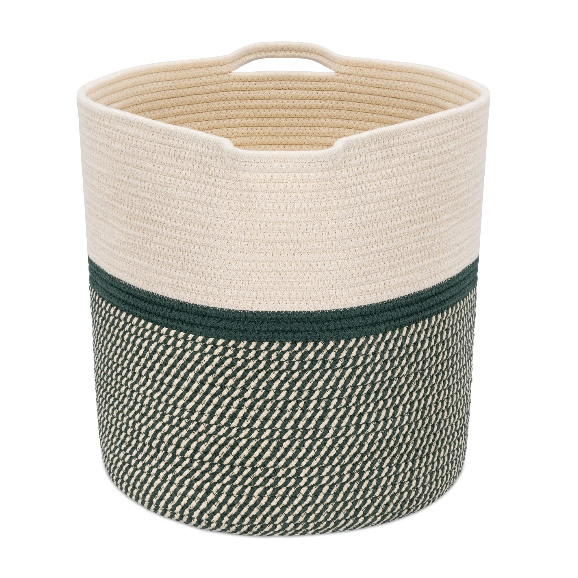 navaris-living-flechtkorb-baumwolle-rund-dunkelgr-n-45cm image 6