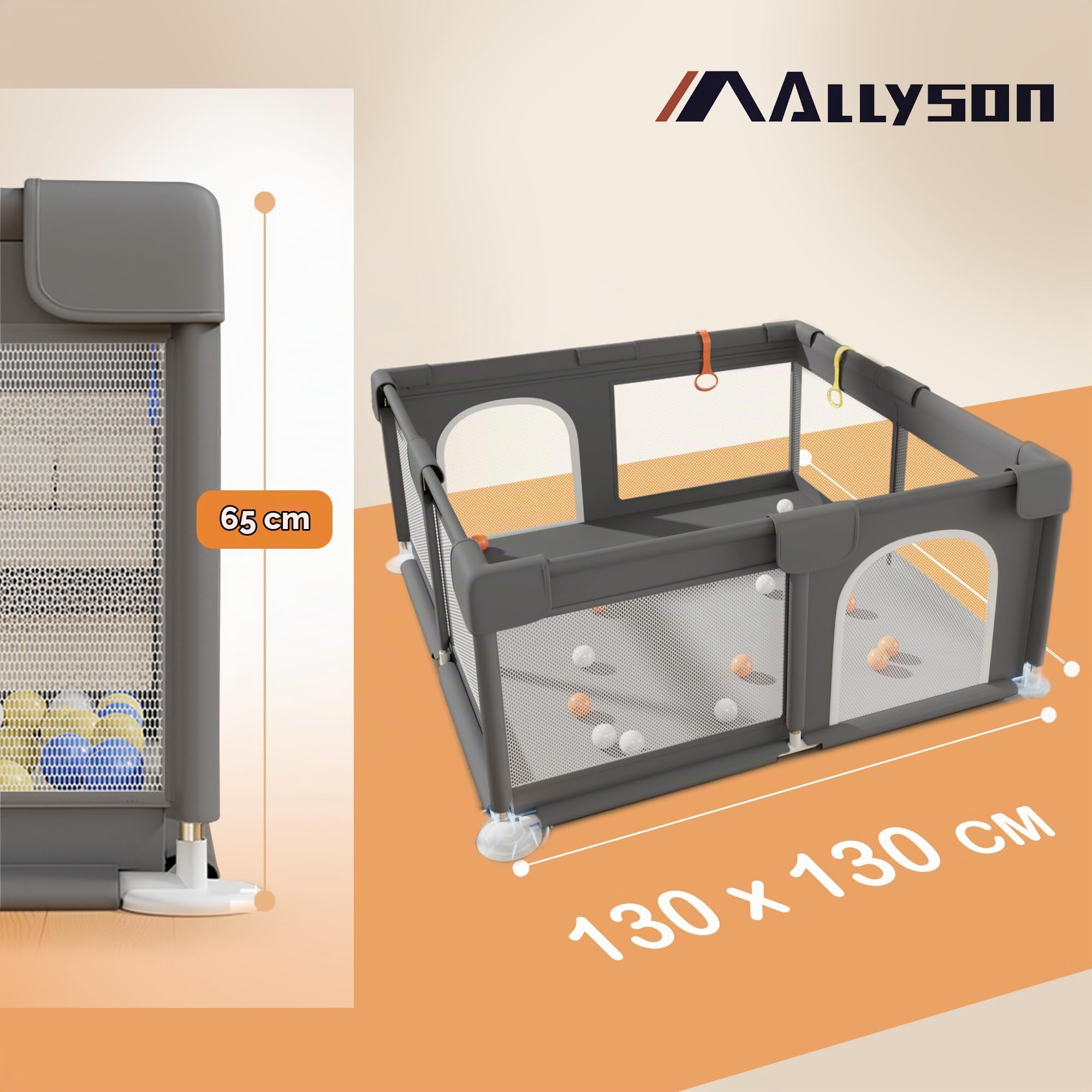allyson-baby-laufstall-130x130cm-dunkelgrau-matte image 2