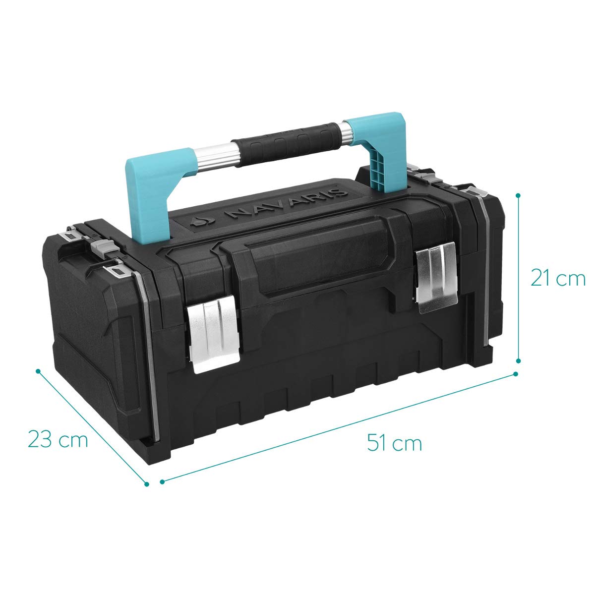 navaris-werkzeugkoffer-20-leer-51x23x21-cm-alu-griff-ohne-werkzeug image 4