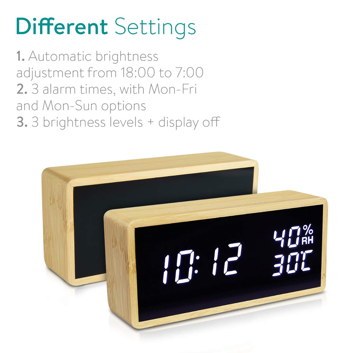navaris-living-bambus-digitalwecker-temperatur-dimmer-wei image 3