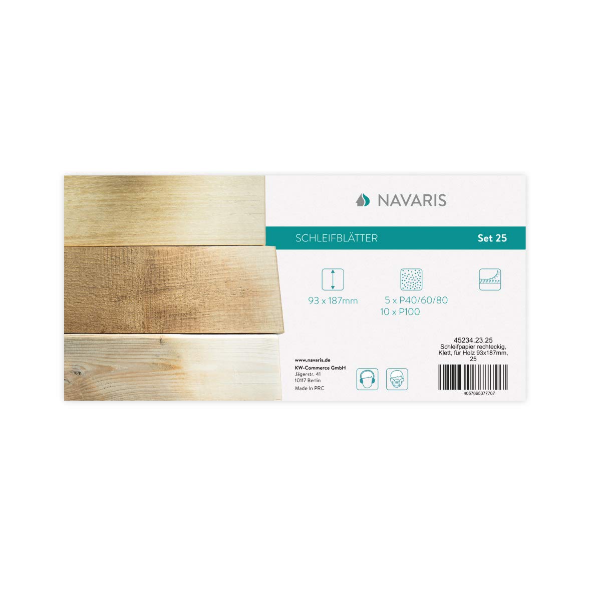 navaris-klett-schleifpapier-25x-93x187mm-schwingschleifer-p40-p100 image 7