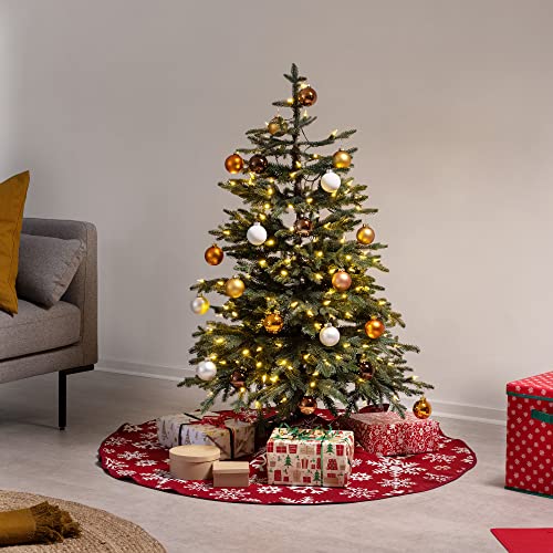 navaris-weihnachtsbaumdecke-baumrock-127-cm-rot-schneeflocken image 8