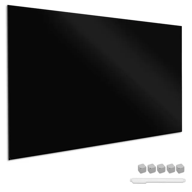 navaris-magnettafel-glas-90x60-cm-schwarz-mit-zubeh-r image 1