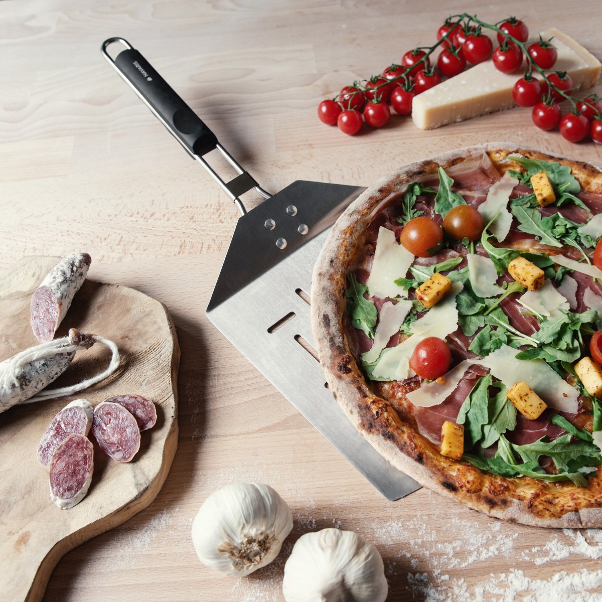 navaris-kitchen-pizzaschaufel-faltbar-edelstahl-46x18-cm image 2