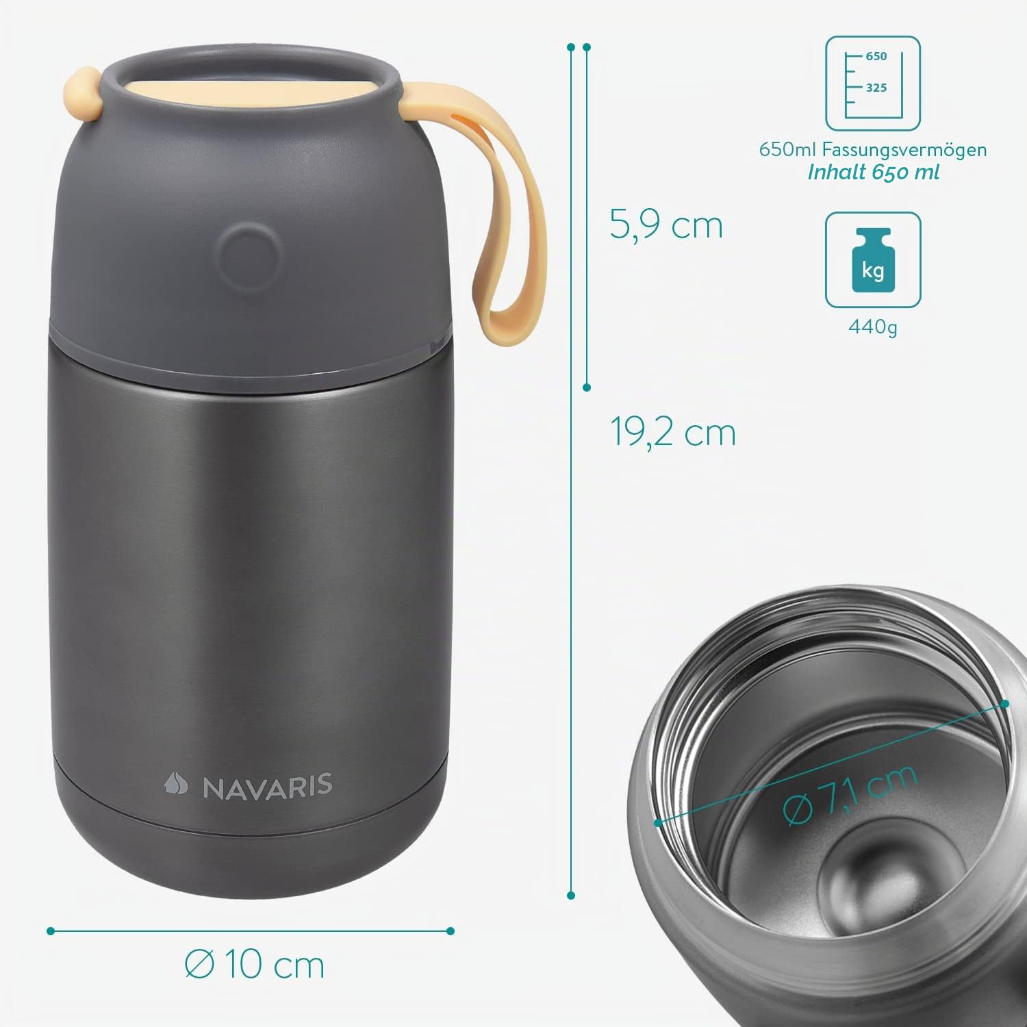 navaris-kitchen-thermobeh-lter-650ml-edelstahl-grau image 6