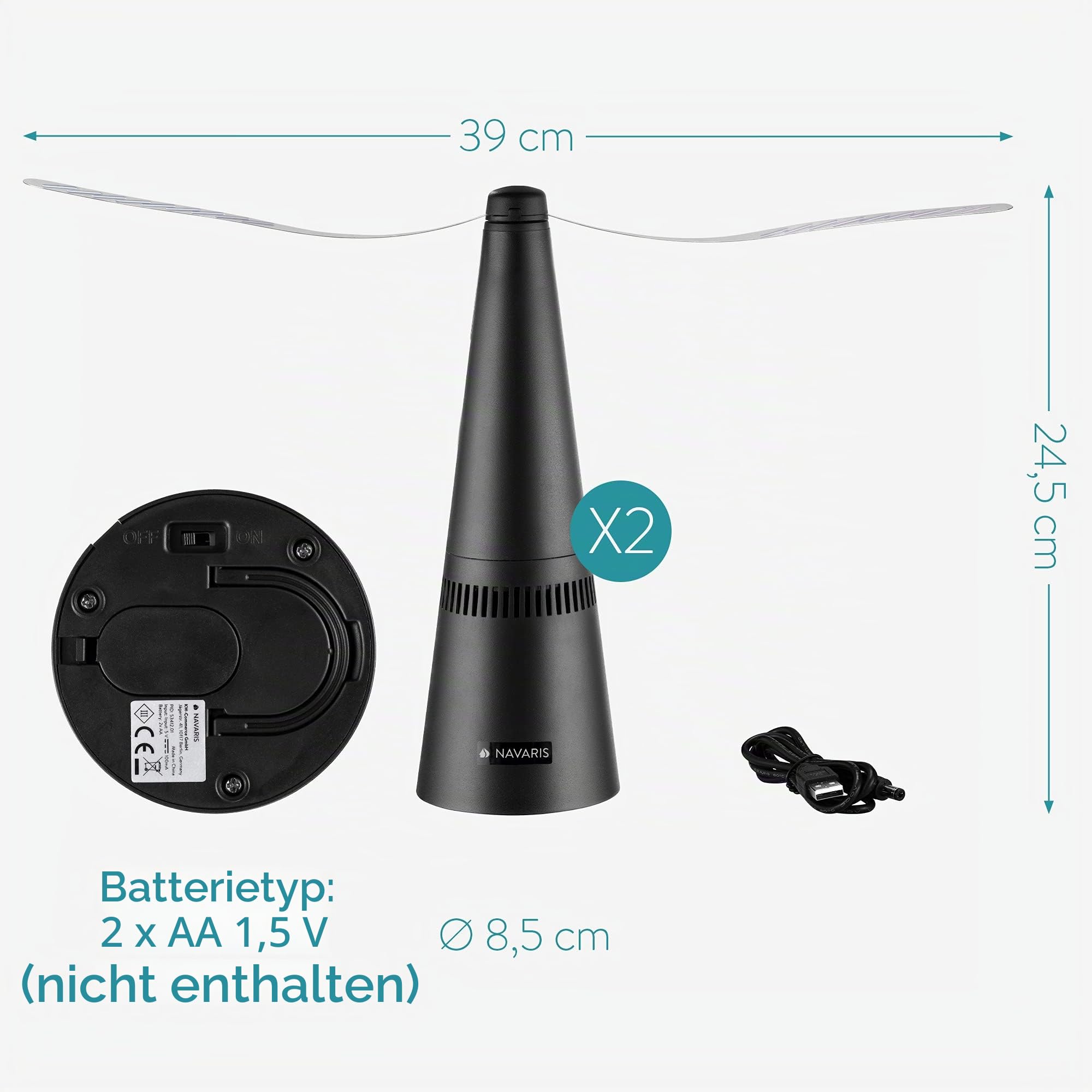 navaris-garden-fliegenwedler-elektrisch-2er-schwarz-usb-batterie image 5