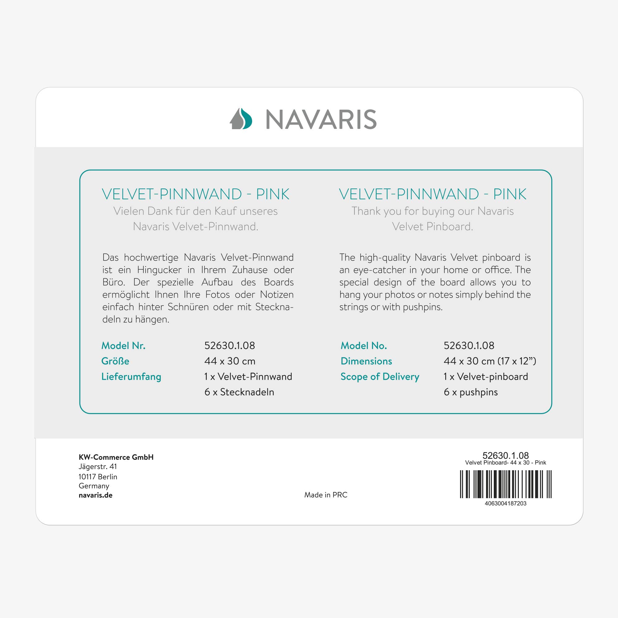 navaris-pinnwand-samt-44x30cm-pink-bilderhalter-mit-schnur image 7