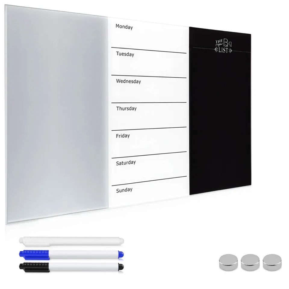 navaris-wochenplaner-magnettafel-glas-60x40-whiteboard image 1