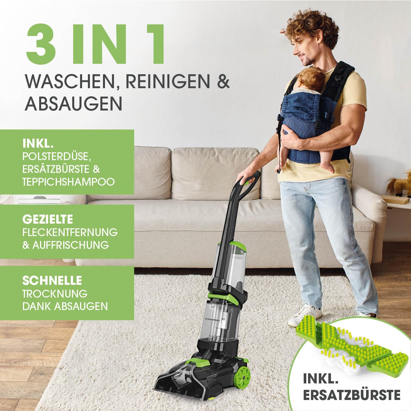 cleanmaxx-teppich-polsterreiniger-aquastream-plus-gr-n-800w image 4