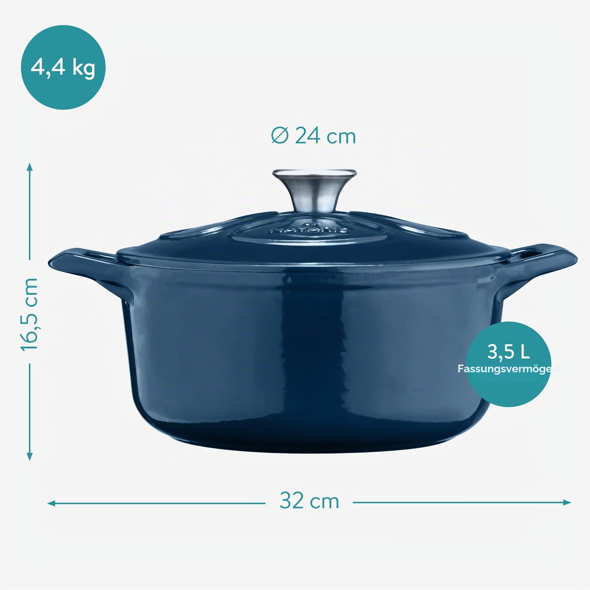navaris-kitchen-gusseisen-topf-3-5l-24cm-dunkelblau-emaille image 4