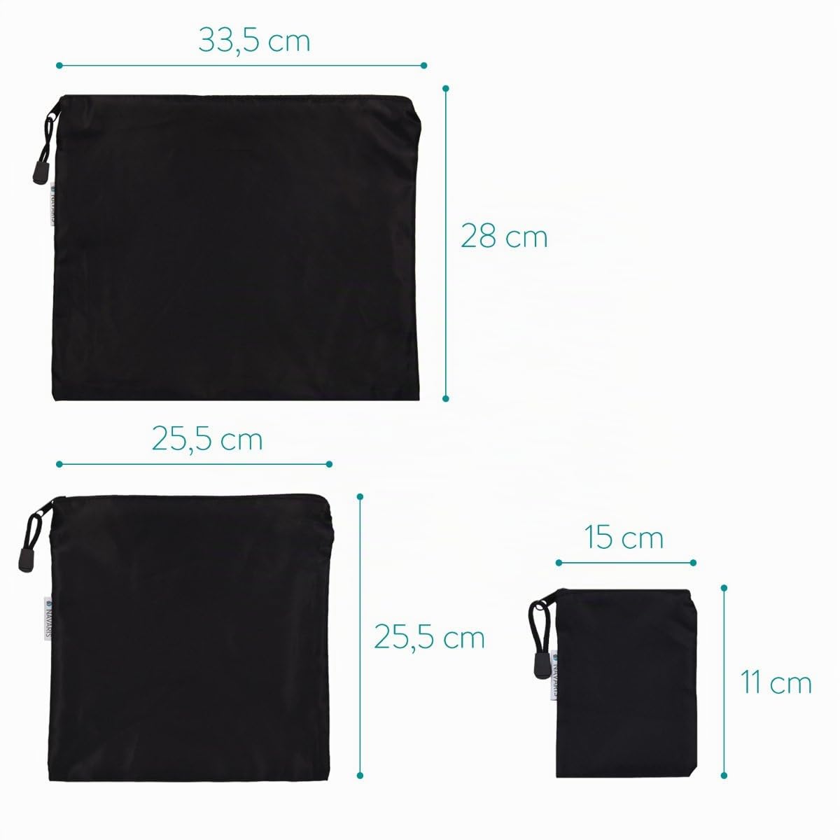 navaris-travel-koffer-packbeutel-set-7-teilig-packtaschen-schwarz image 6