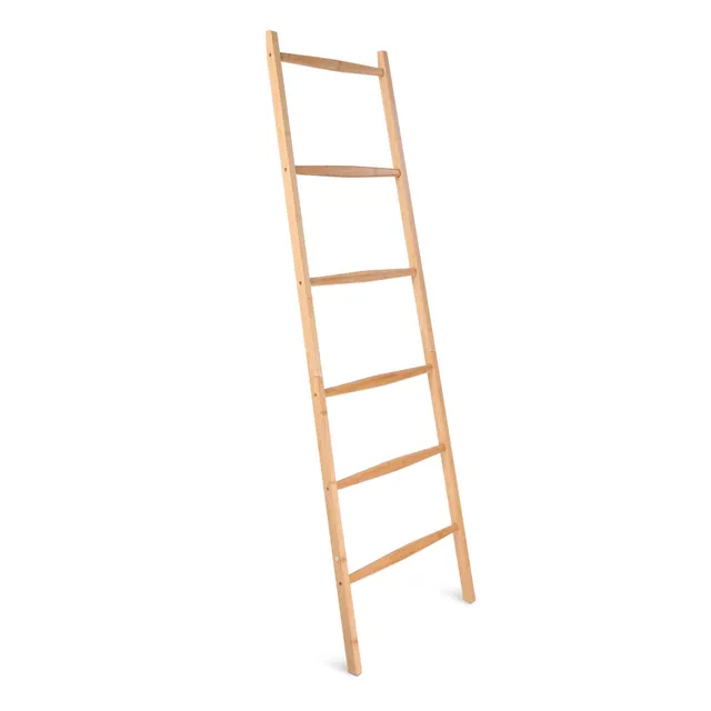 navaris-handtuchleiter-bambus-holzleiter-170-cm-6-sprossen image 1