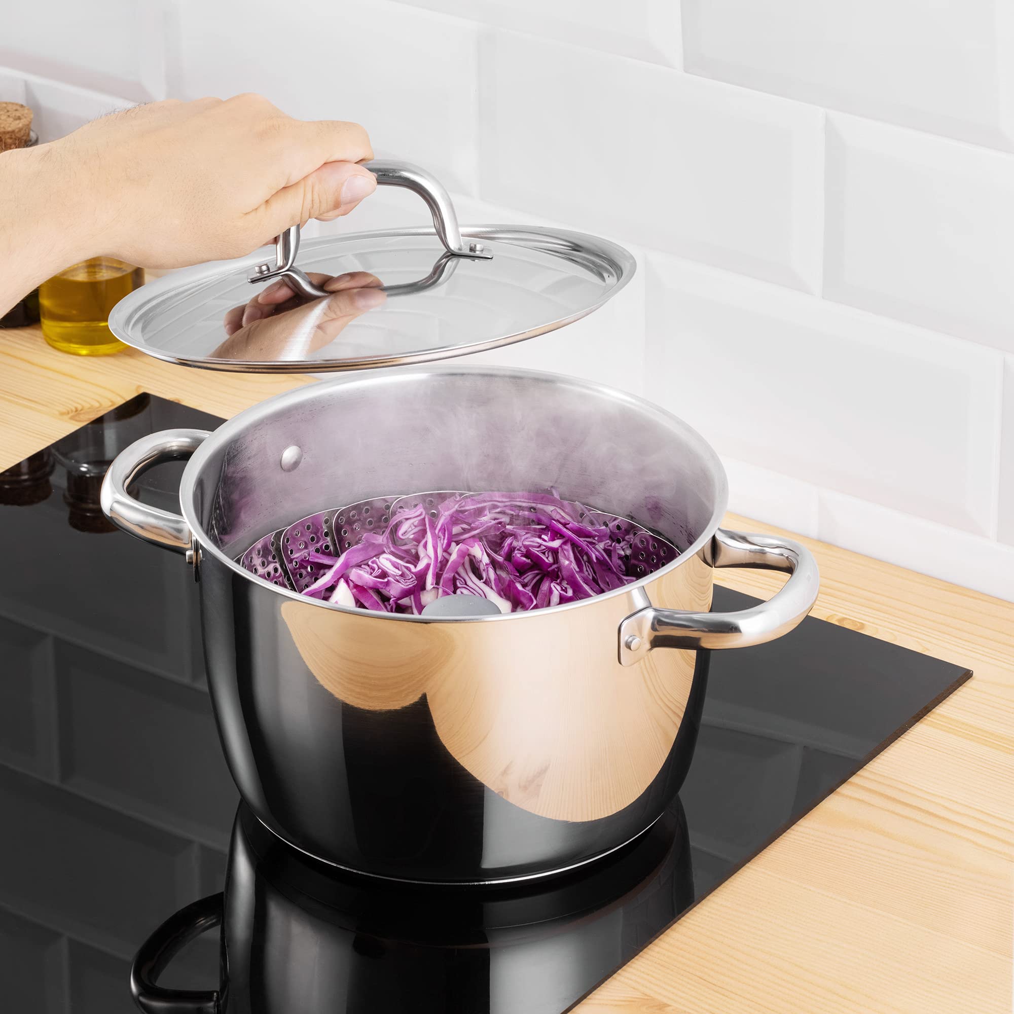 navaris-kitchen-d-mpfeinsatz-edelstahl-ausziehbar-f-r-topf image 2