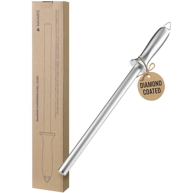 navaris-kitchen-wetzstahl-43-cm-diamant-messersch-rfer-silber image 1