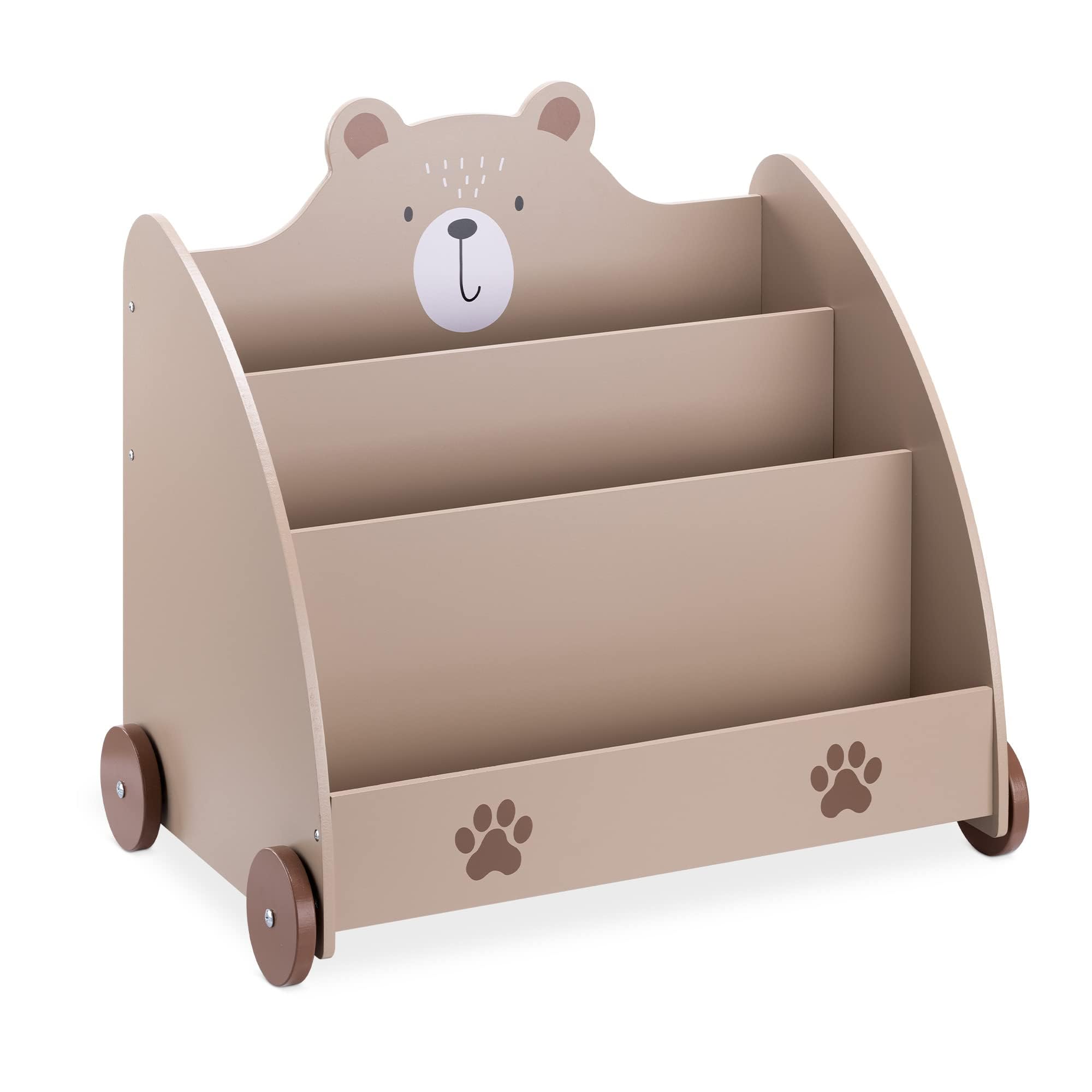 navaris-children-b-cherregal-b-r-braun-mit-rollen-60x58x40 image 1