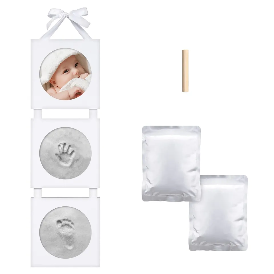 navaris-bilderrahmen-baby-handabdruck-set-gips-52x16-cm image 1