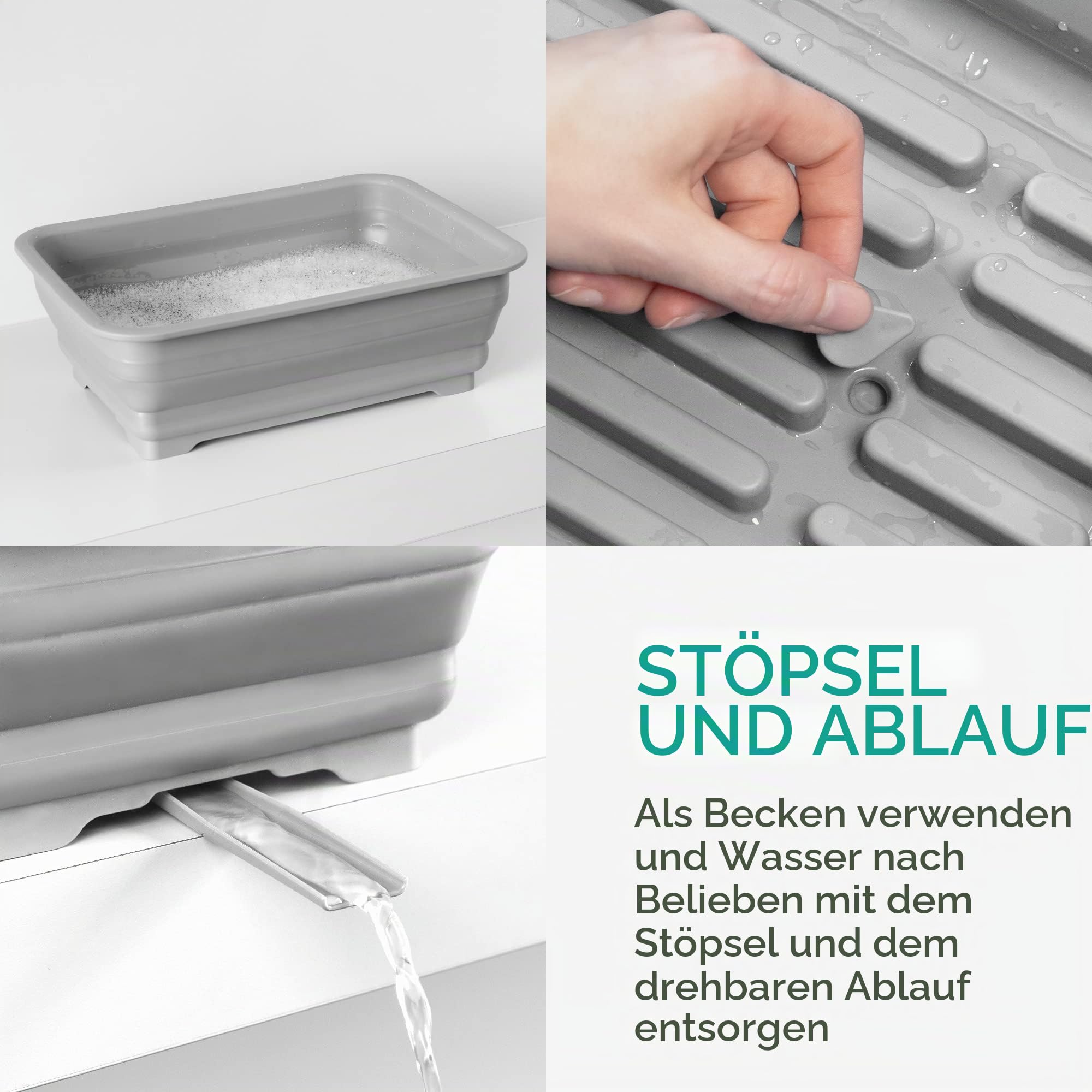 navaris-kitchen-geschirrkorb-abtropfgestell-faltbar-mit-abfluss image 4