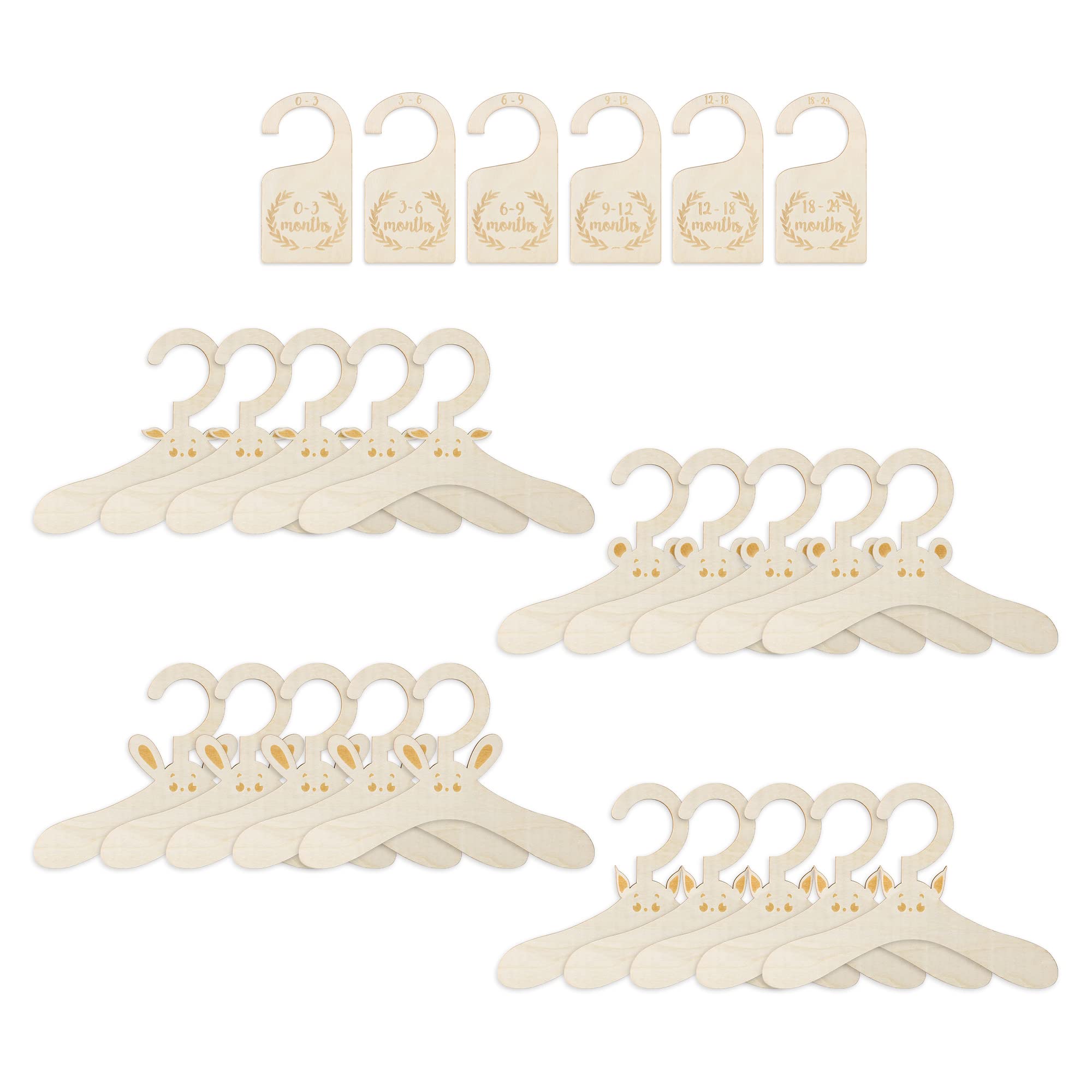 navaris-children-baby-kleiderb-gel-holz-20-st-ck-tiermotive image 7
