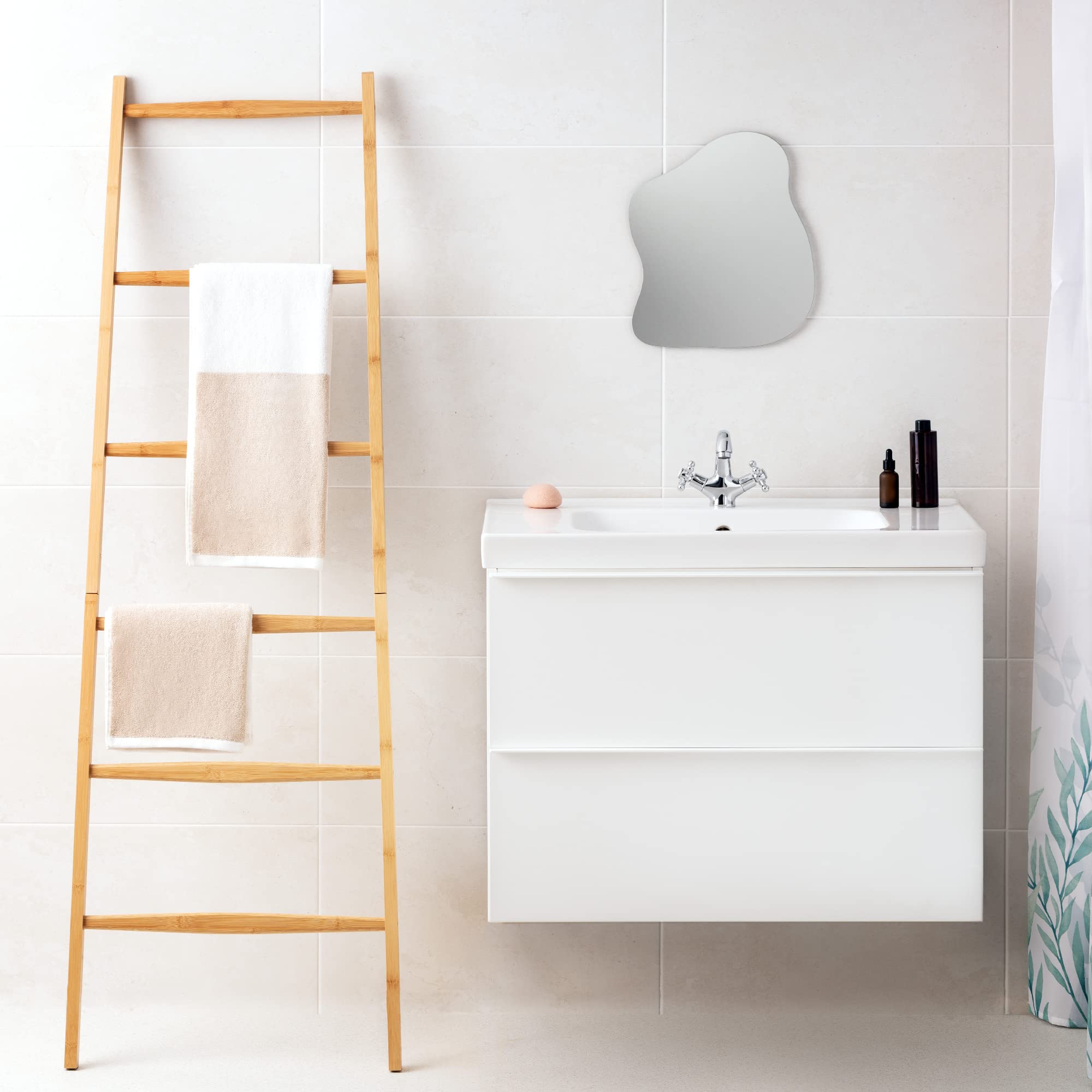 navaris-handtuchleiter-bambus-holzleiter-170-cm-6-sprossen image 2