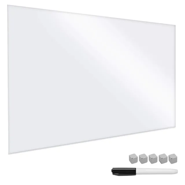 navaris-glas-magnettafel-90x60-cm-magnetboard-wei-beschriftbar image 1