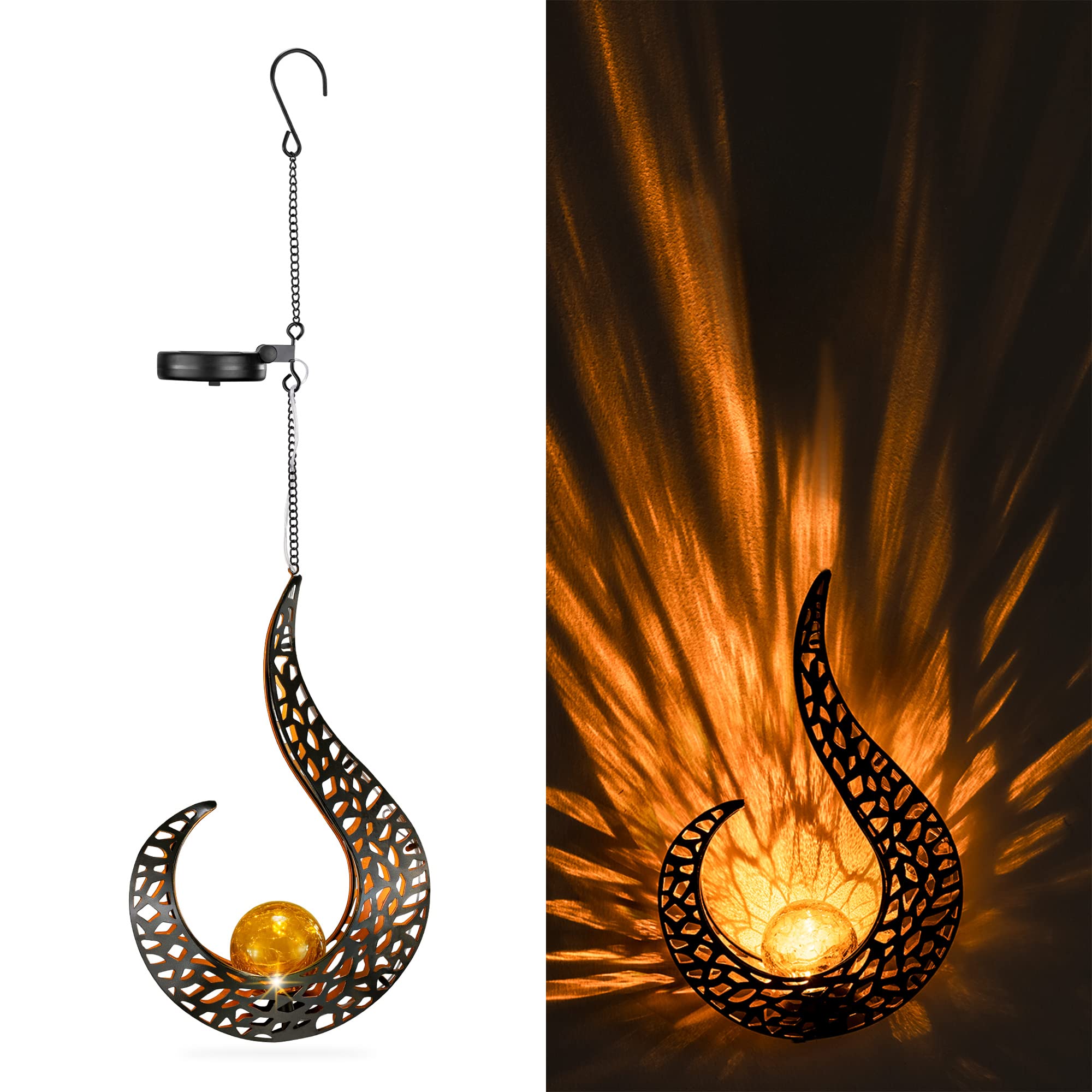 navaris-lighting-solar-h-ngelampe-flammen-metall-h-ngend image 1