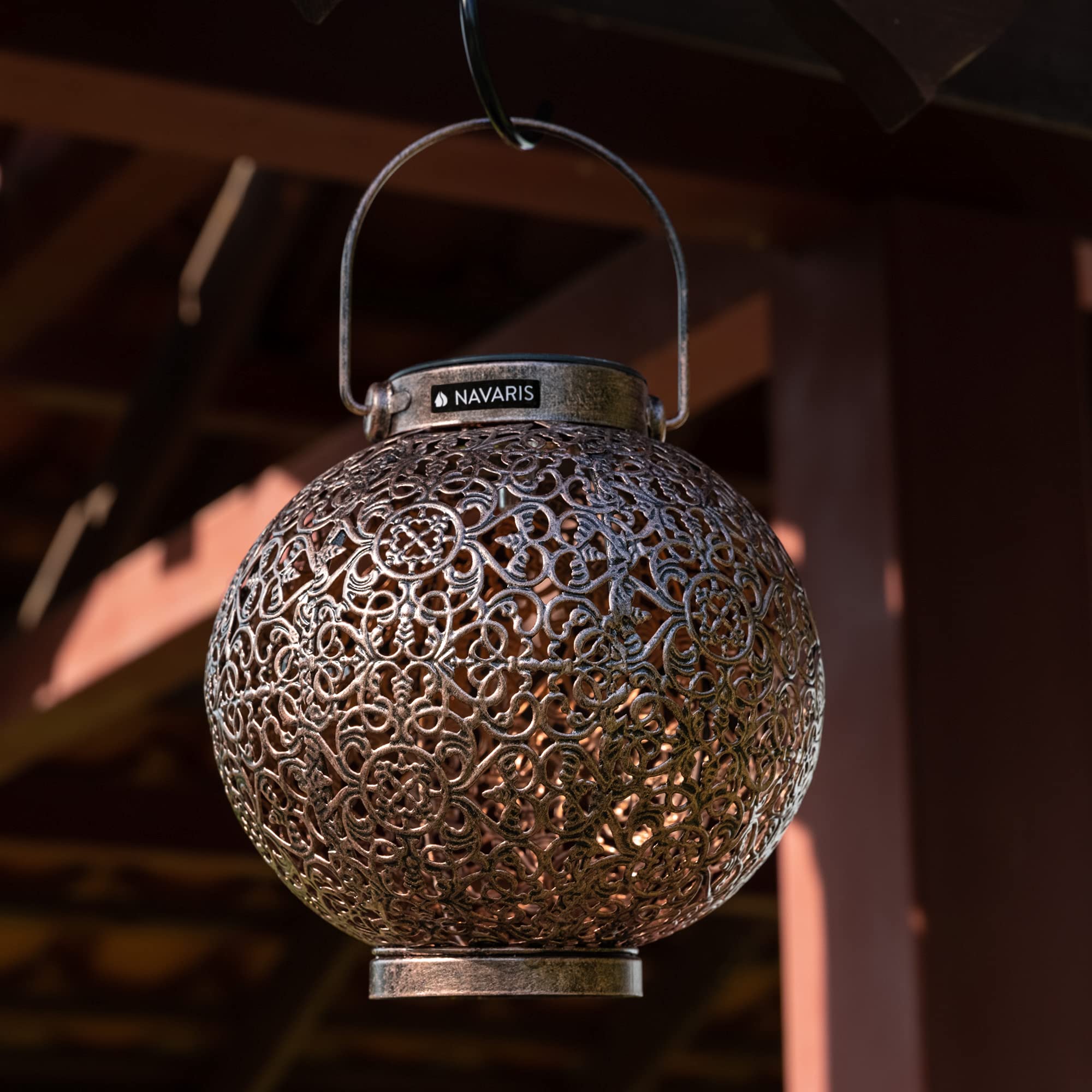 navaris-lighting-solarlaterne-16cm-metall-bronze-orientalisch image 6