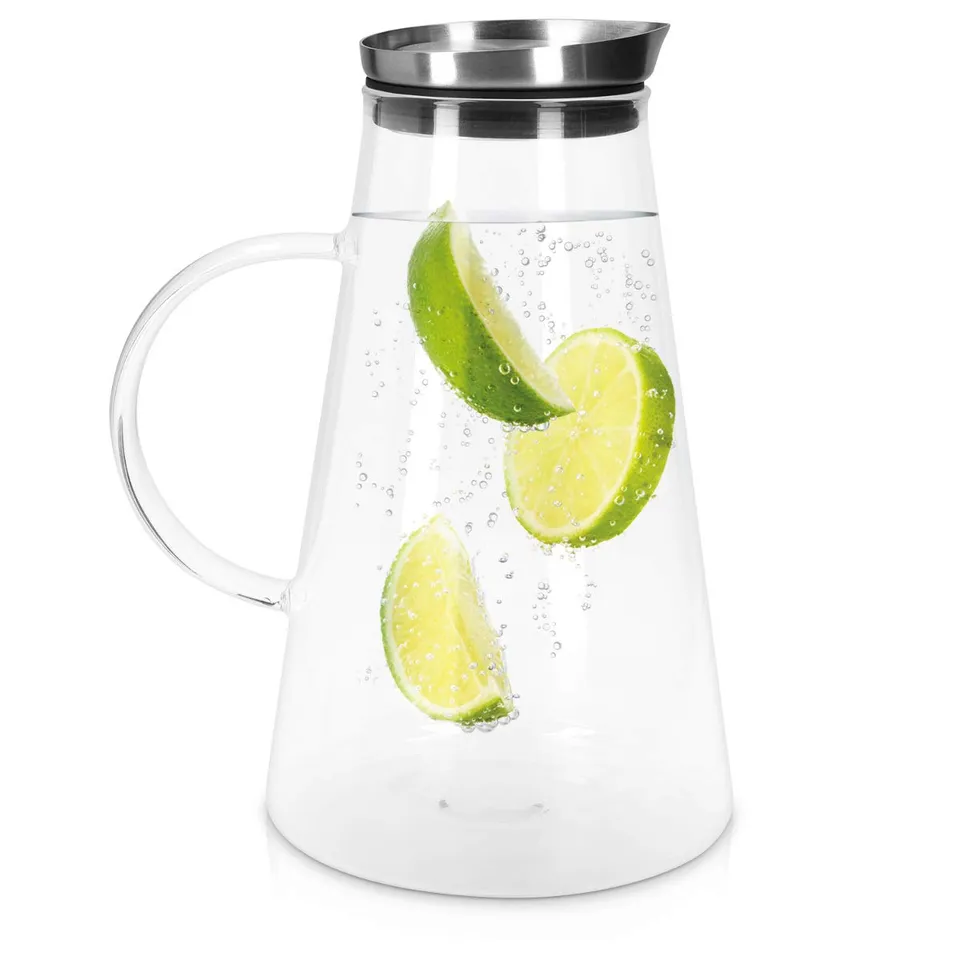 navaris-glaskaraffe-borosilikat-1-6l-mit-deckel-sieb image 1