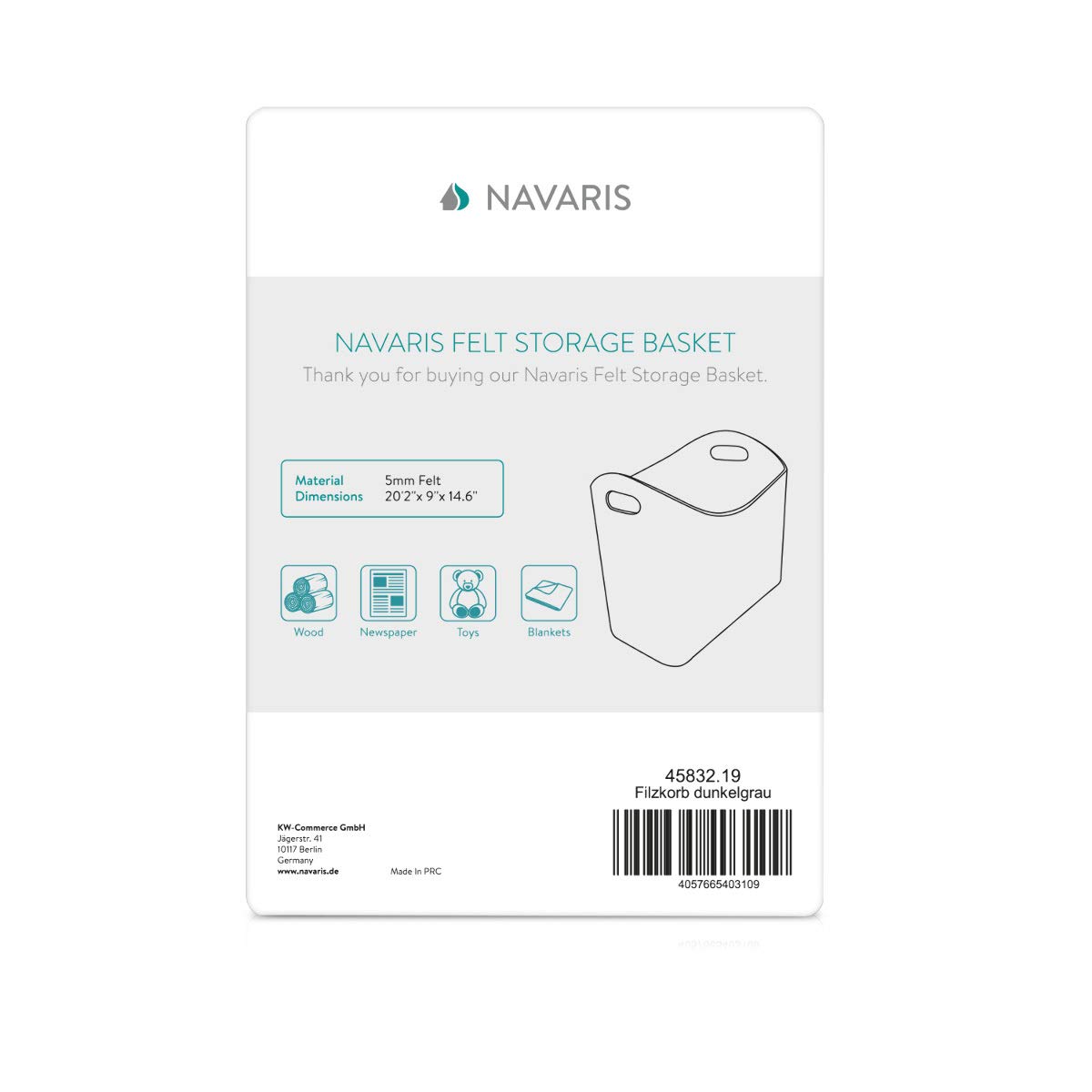 navaris-filzkorb-kaminholz-40x23x39cm-grau-mit-griff-filztasche image 7