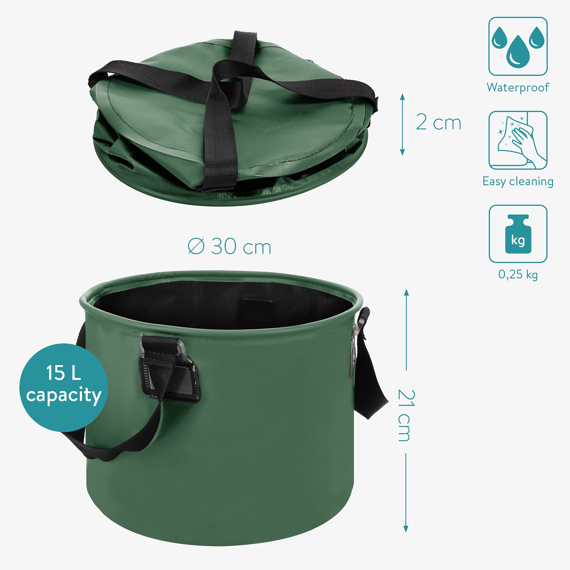 navaris-faltsch-ssel-outdoor-15l-schwarz-30x30x21-pvc image 6