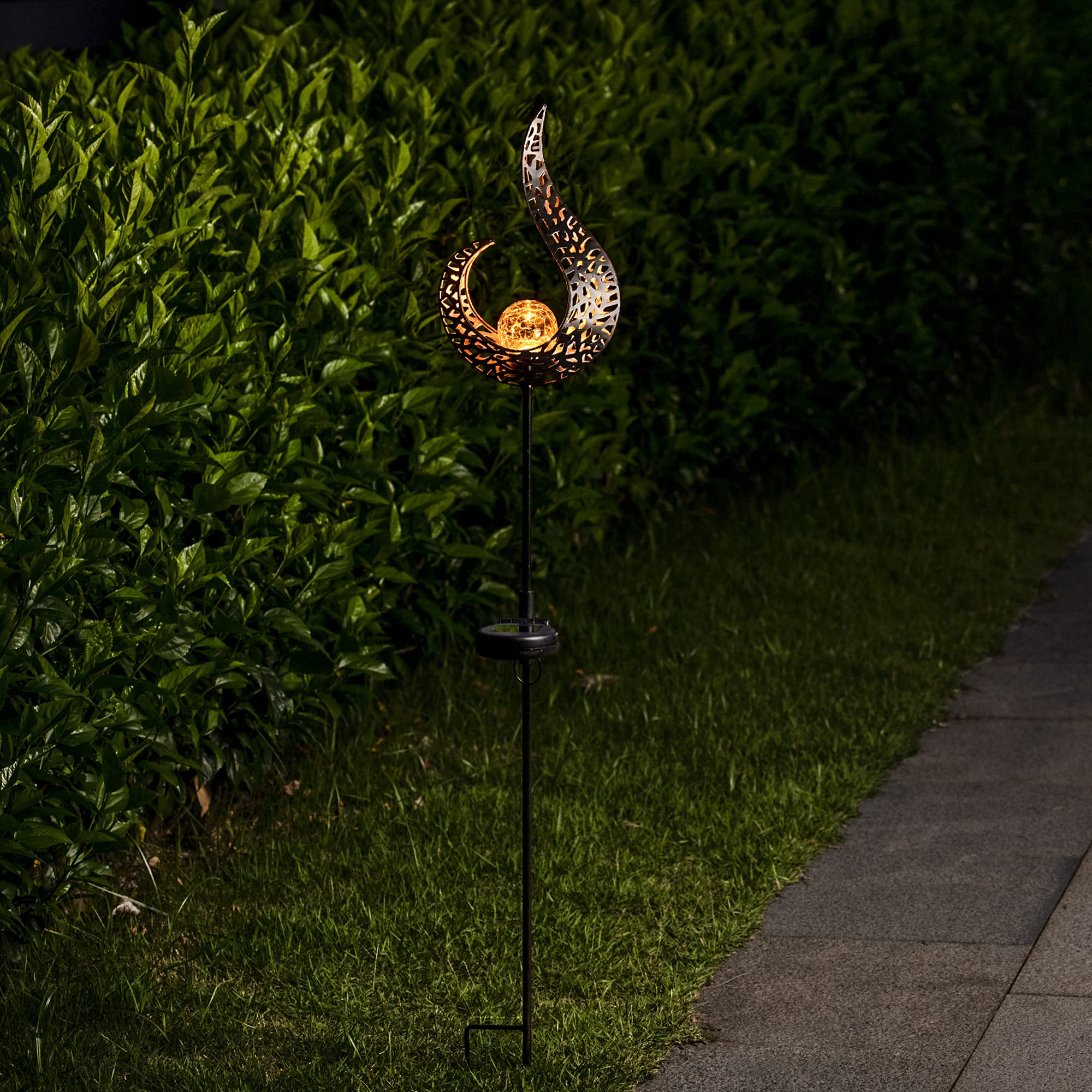 navaris-garden-led-solar-gartenfackel-2er-set-90cm-flammenlicht image 2