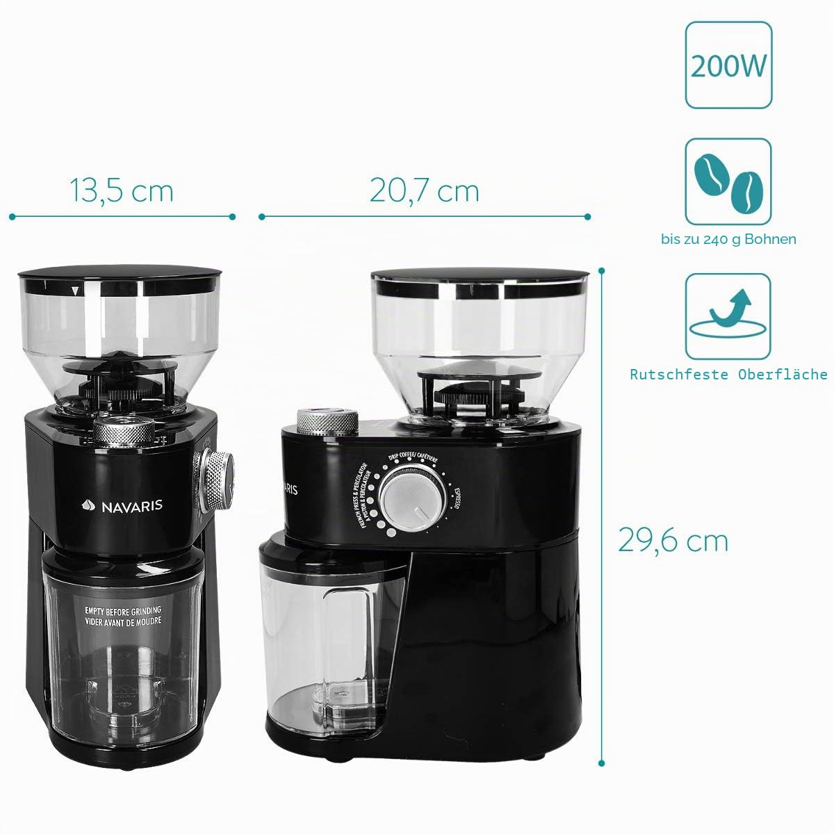 navaris-kitchen-elektrische-kaffeem-hle-scheibenmahlwerk-schwarz-250g image 6