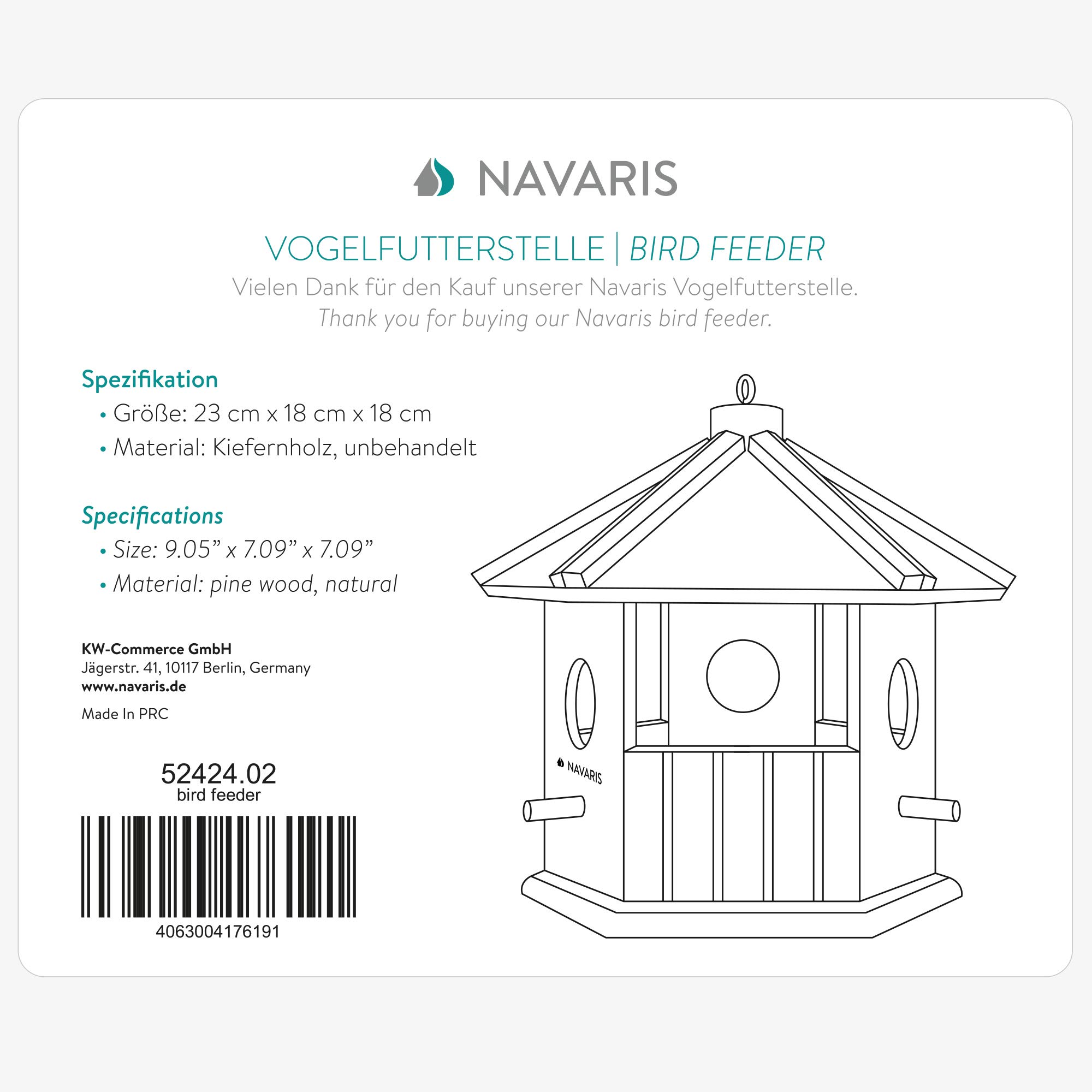 navaris-garden-vogelhaus-holz-zum-aufh-ngen-wetterfest image 6