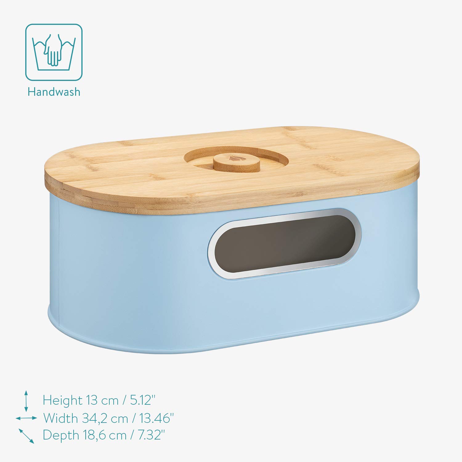 navaris-kitchen-brotkasten-blau-mit-bambusdeckel-schneidebrett image 5