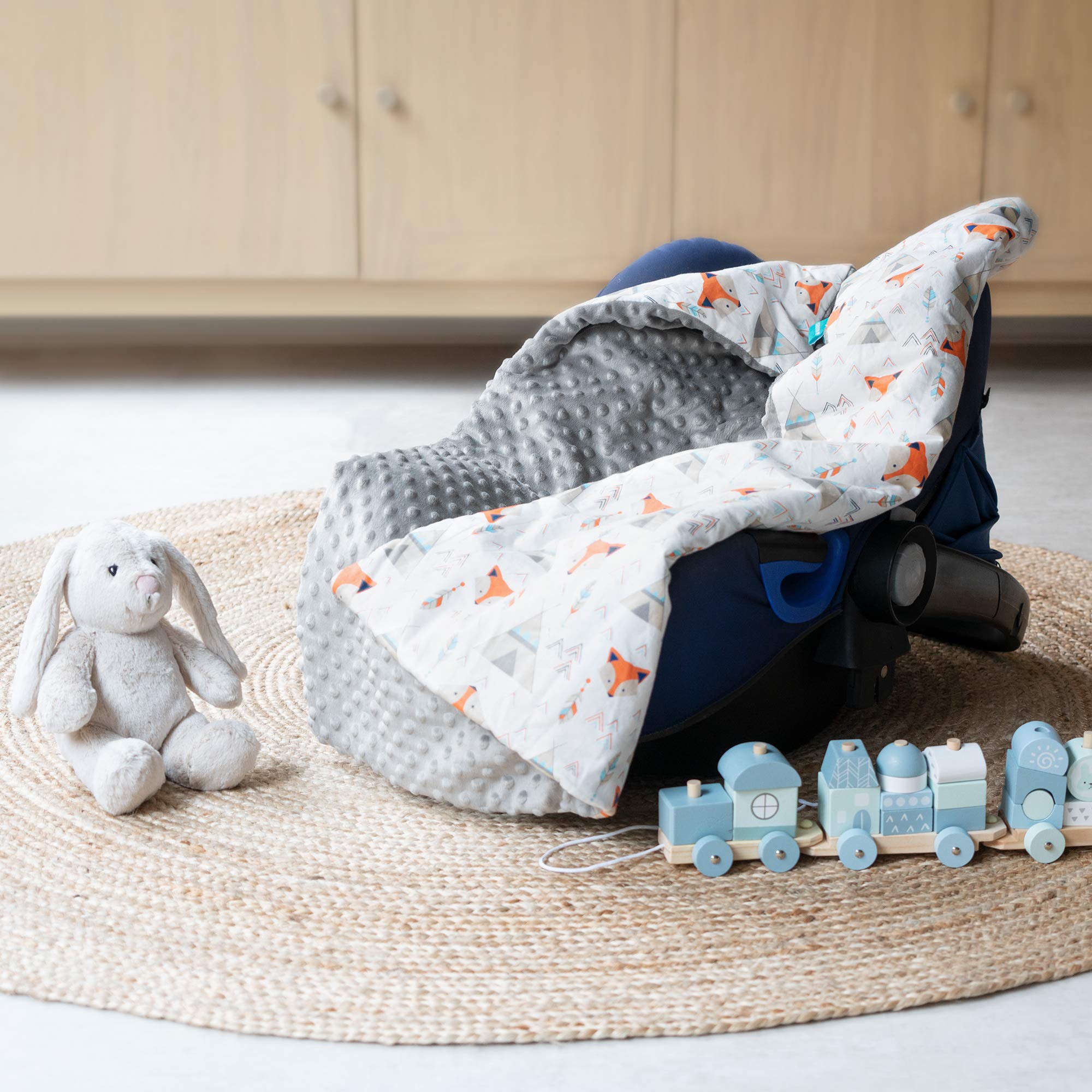 navaris-einschlagdecke-babyschale-fuchs-70x90-baumwolle image 3