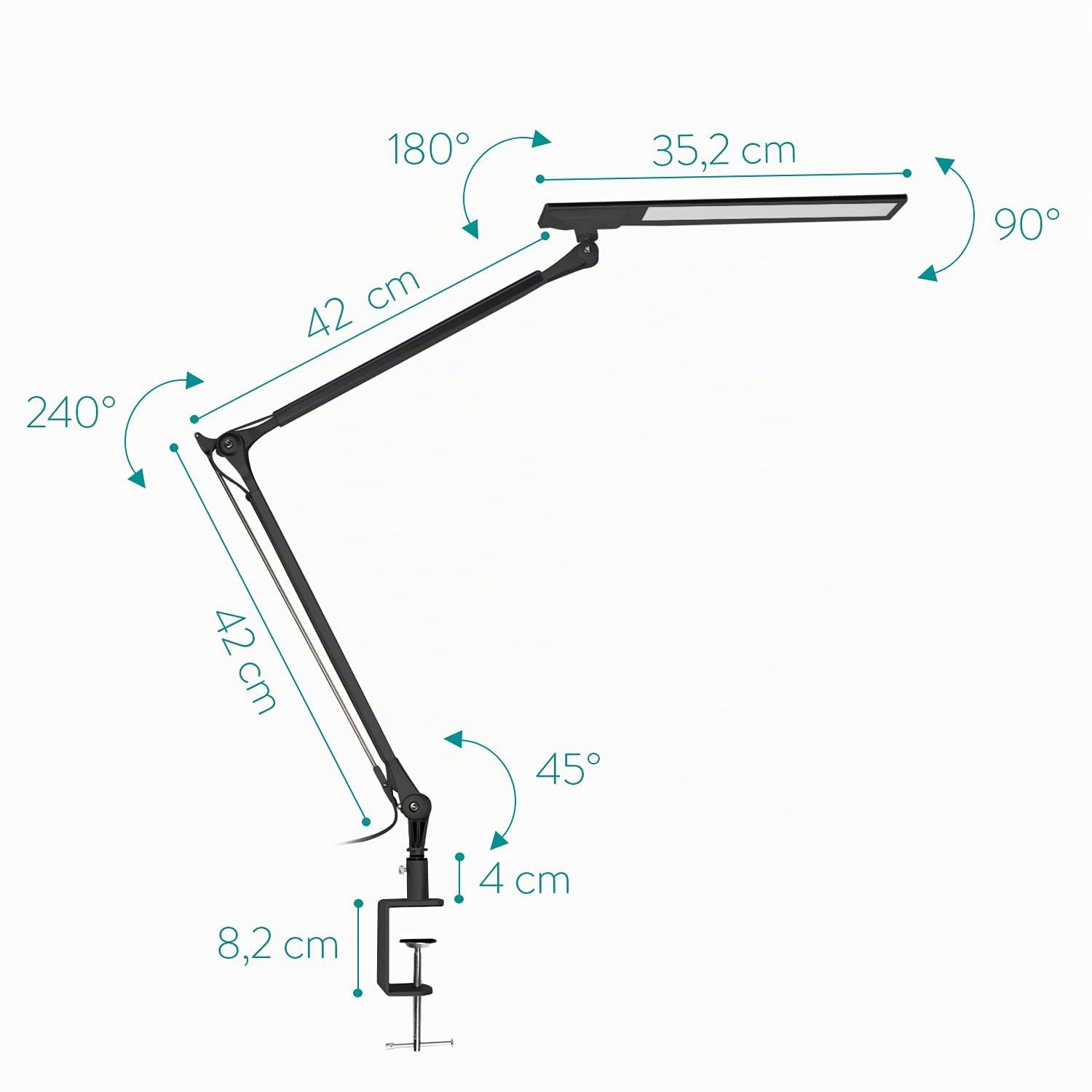 navaris-lighting-led-schreibtischlampe-klemmleuchte-schwarz-dimmbar image 3