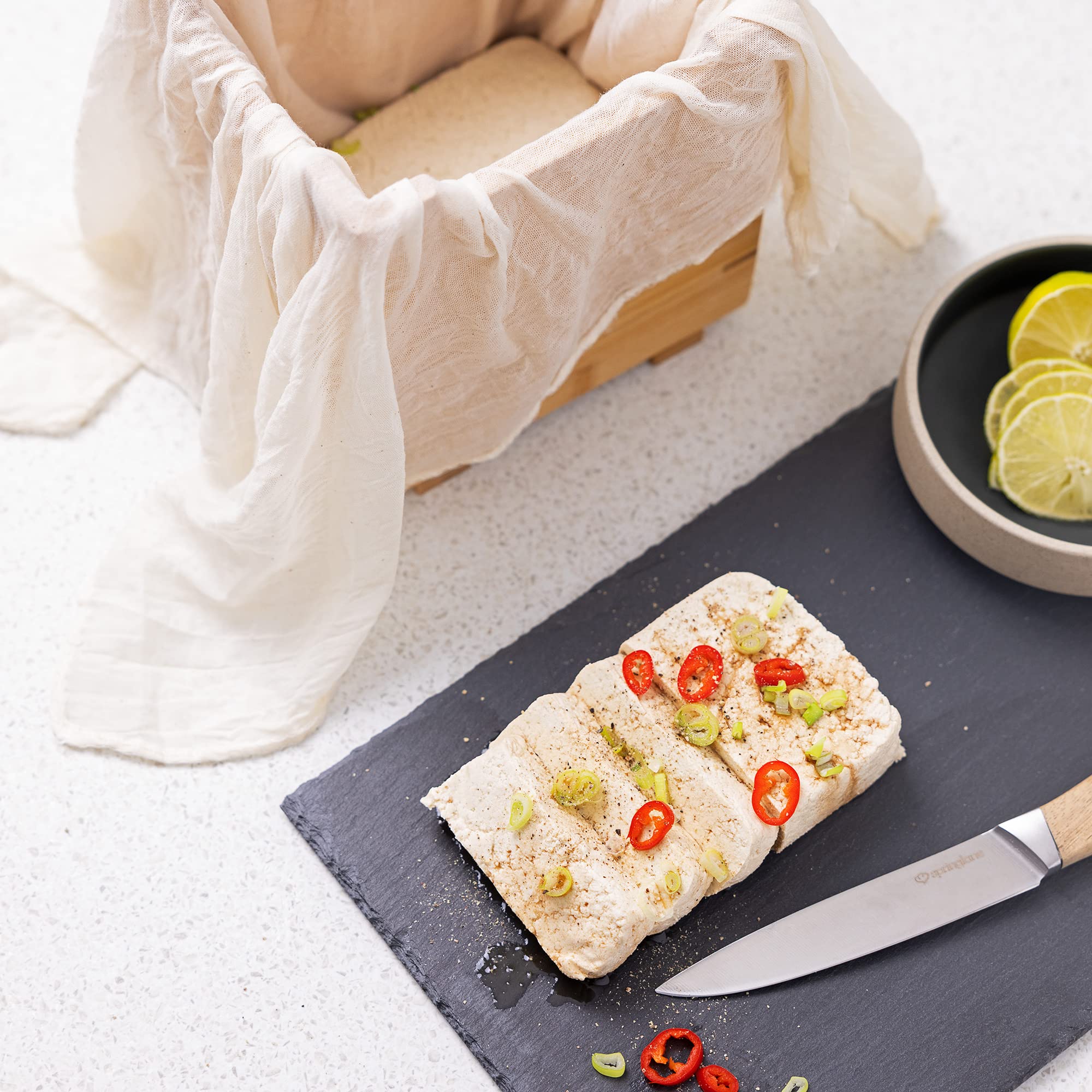 navaris-living-tofu-presse-bambus-mit-tuch-vegan image 6