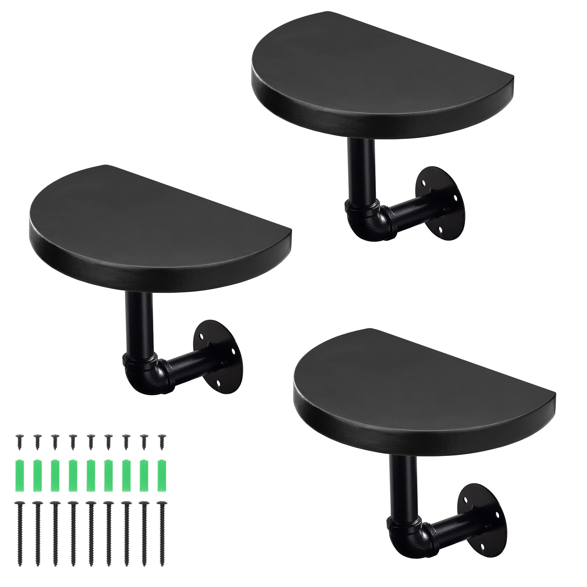 navaris-garden-wandregal-holz-metall-rund-3er-set-kiefer image 1