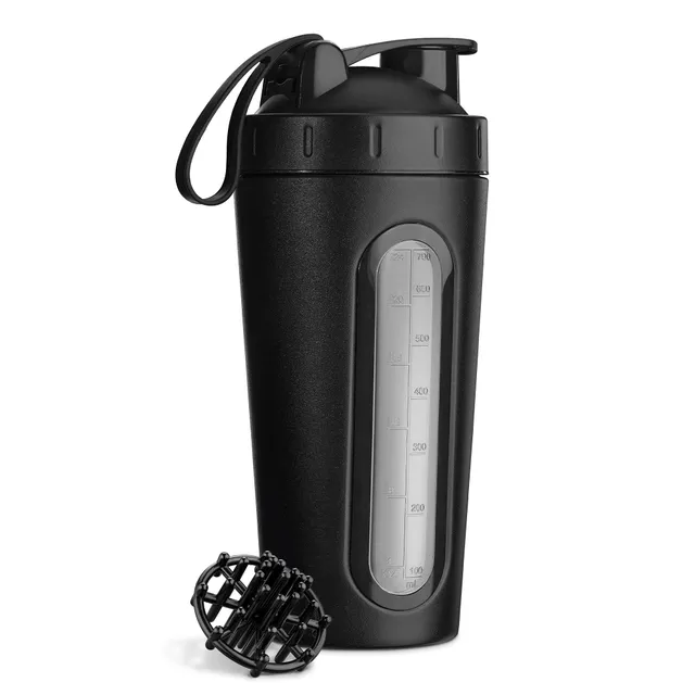 navaris-protein-shaker-edelstahl-750ml-eiwei-shaker-mit-ball image 1