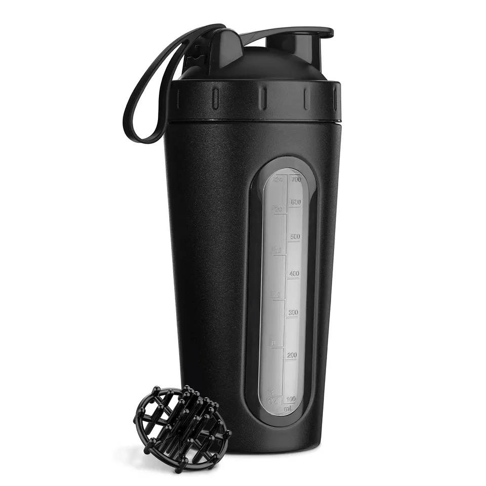 navaris-protein-shaker-edelstahl-750ml-eiwei-shaker-mit-ball image 1