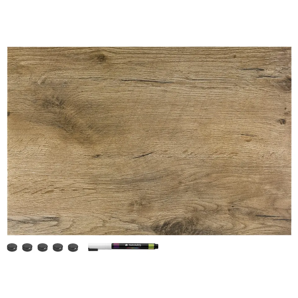 navaris-magnettafel-magnetboard-60x40-whiteboard-holzoptik image 1