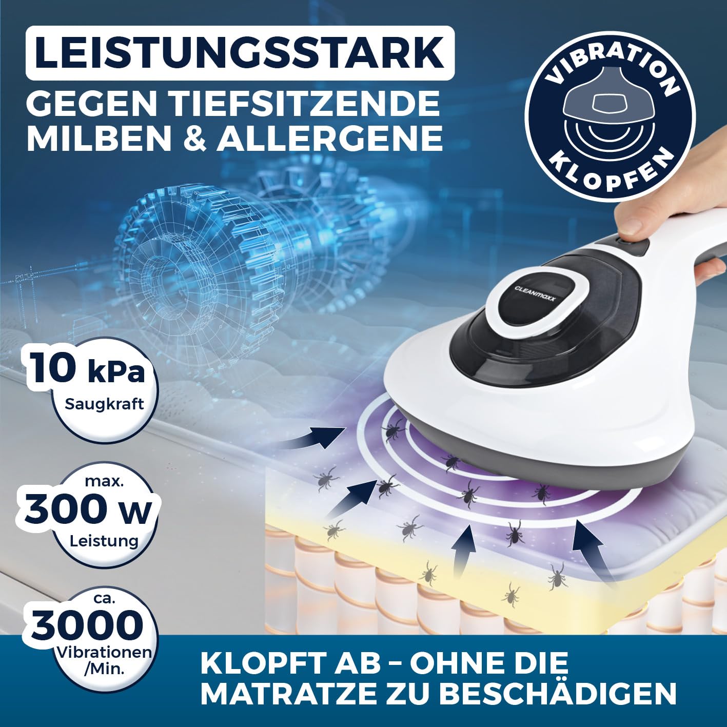 cleanmaxx-milbensauger-uv-c-hepa-matratzenreiniger-300w image 3