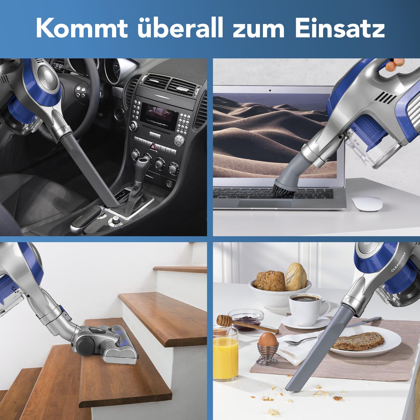 cleanmaxx-akku-zyklon-staubsauger-2in1-beutellos-blau-grau image 5
