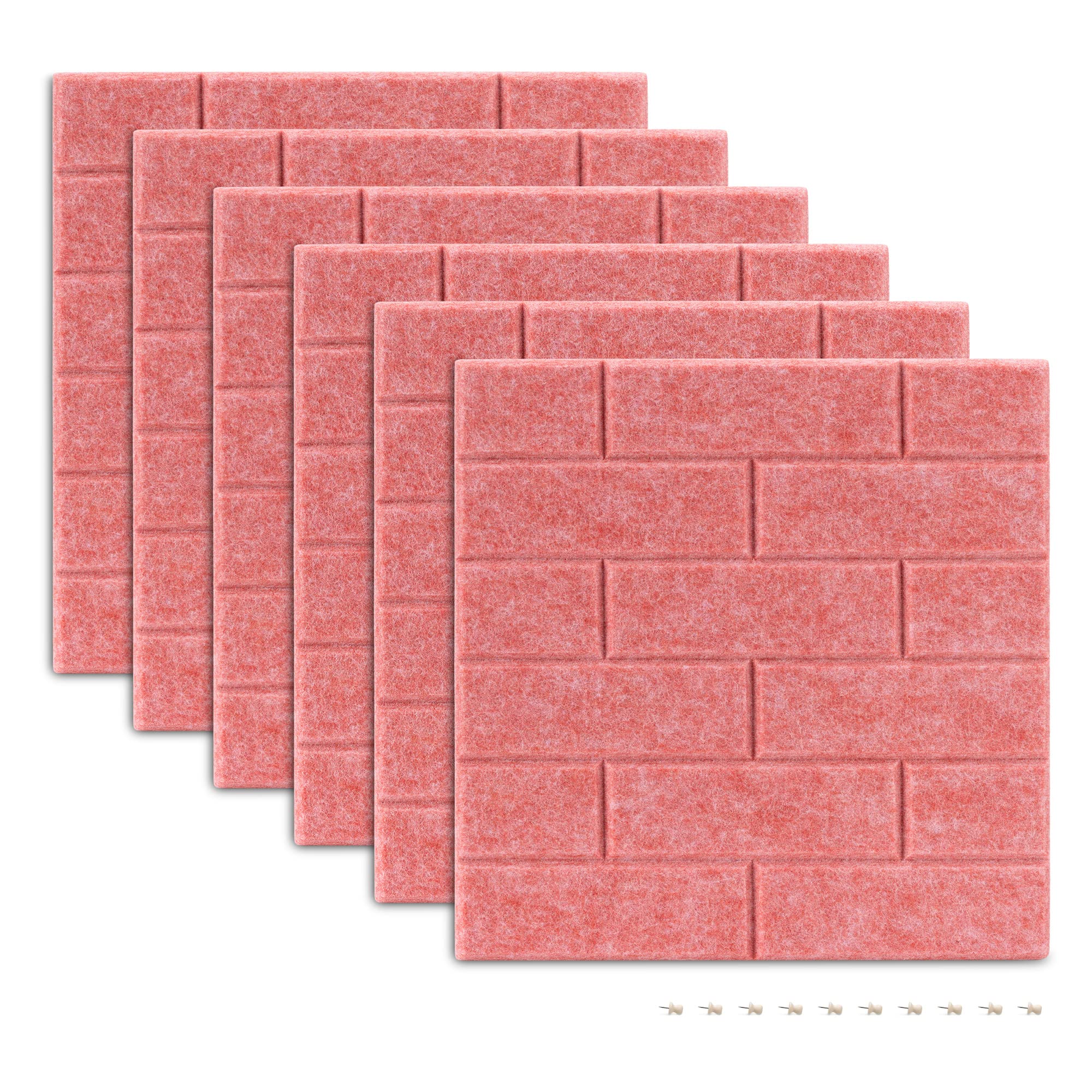navaris-filz-memoboards-6er-set-30x30-cm-korallenrosa image 1