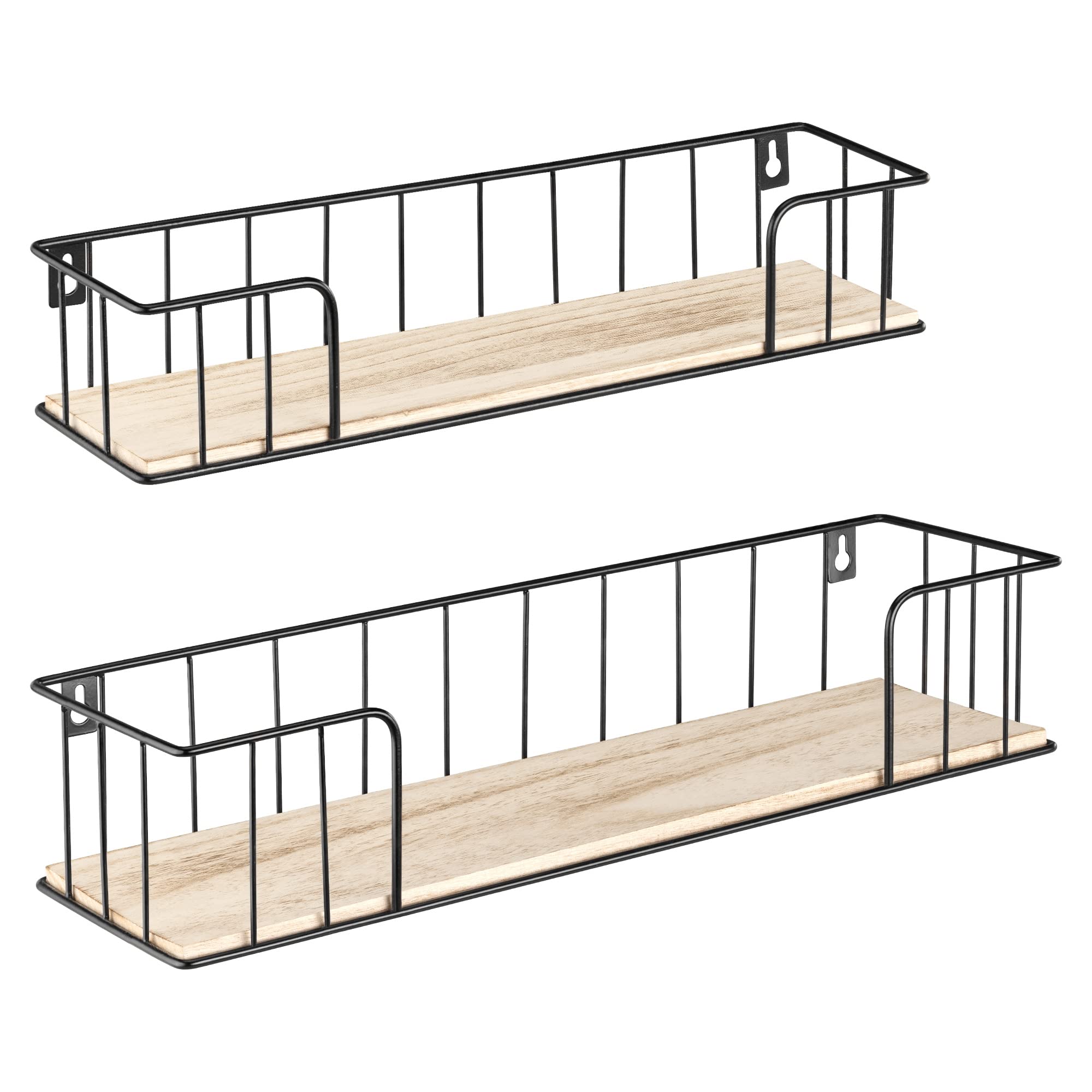 navaris-wandablagen-2er-set-regal-schwarz-natur-holz image 1